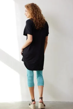 DiDi Capri leggings ruffle in Dusty turquoise- Leggings | Basics