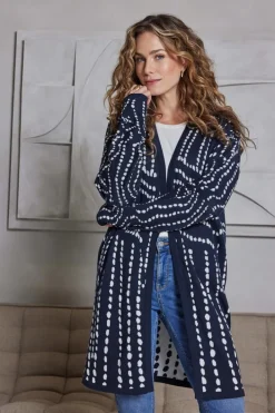 DiDi Cardigan Source jacquard Dark blue- Truien & Vesten | Cardigans