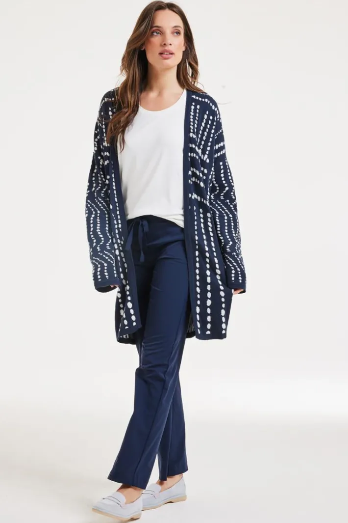 DiDi Cardigan Source jacquard Dark blue- Truien & Vesten | Cardigans