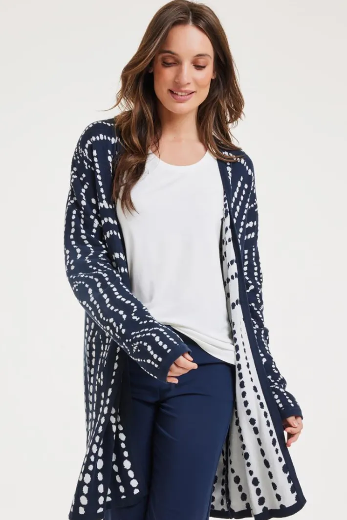 DiDi Cardigan Source jacquard Dark blue- Truien & Vesten | Cardigans