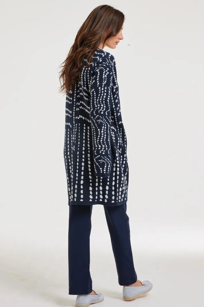 DiDi Cardigan Source jacquard Dark blue- Truien & Vesten | Cardigans