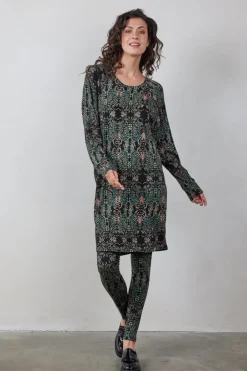 DiDi Comfy loose dress Black Puntos print- Jurken & Tunieken