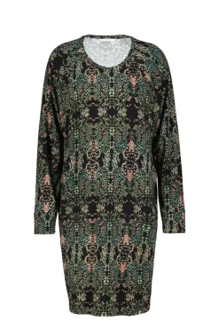 DiDi Comfy loose dress Black Puntos print- Jurken & Tunieken