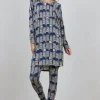 DiDi Comfy loose dress Dark blue Glow print- Jurken & Tunieken