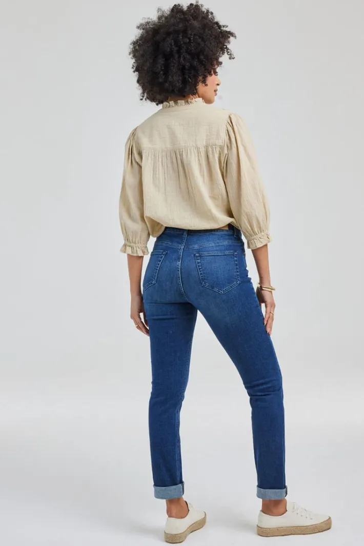DiDi Denim pants Liv slim fit Dark blue- Denim | Lange Broeken