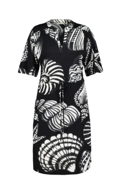 DiDi Dress Baily in Black with Shell Symphony XXL print- Jurken & Tunieken