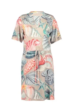 DiDi Dress Baily in Feather grey with Ocean treasures print- Jurken & Tunieken