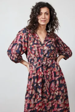 DiDi Dress Dalina Darkblue Dewdrop print- Jurken & Tunieken