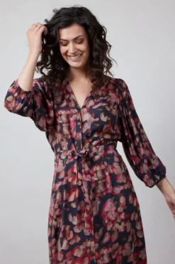 DiDi Dress Dalina Darkblue Dewdrop print- Jurken & Tunieken