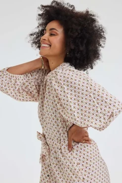 DiDi Dress Dalina Offwhite Pixie print- Jurken & Tunieken