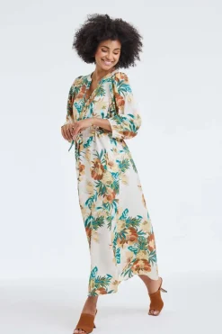 DiDi Dress Dalina Offwhite Rising sun print- Jurken & Tunieken