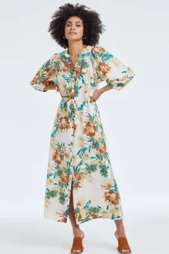 DiDi Dress Dalina Offwhite Rising sun print- Jurken & Tunieken