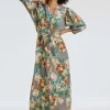 DiDi Dress Dalina Taupe Rising sun print- Jurken & Tunieken