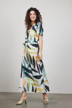 DiDi Dress Gentle in Light green with Willow print- Jurken & Tunieken