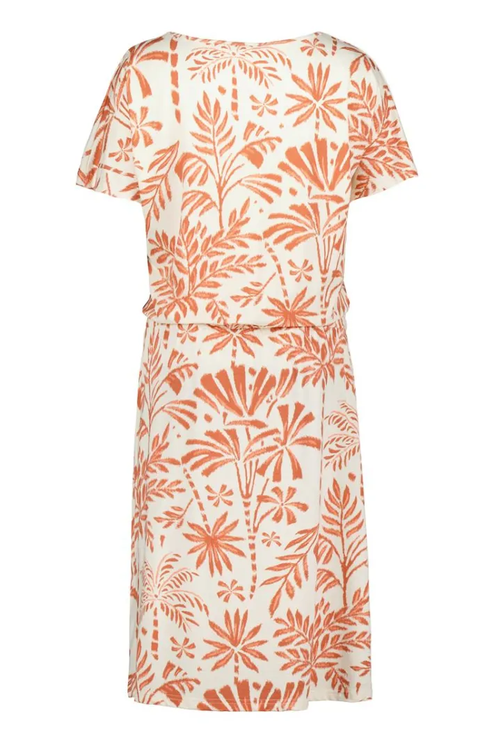 DiDi Dress Jacky Ecru Palmer print- Jurken & Tunieken