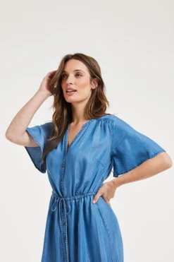 DiDi Dress Jazzy Denim mid blue- Denim | Jurken & Tunieken
