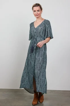 DiDi Dress Jazzy in granite green with dots in a row- Jurken & Tunieken