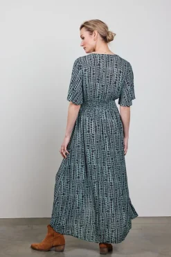 DiDi Dress Jazzy in granite green with dots in a row- Jurken & Tunieken