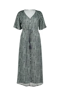 DiDi Dress Jazzy in granite green with dots in a row- Jurken & Tunieken