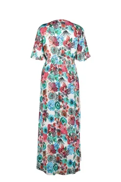 DiDi Dress Jazzy in offwhite with Floral Medley- Jurken & Tunieken