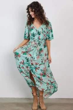 DiDi Dress Jazzy Ocean green Reflection print- Jurken & Tunieken