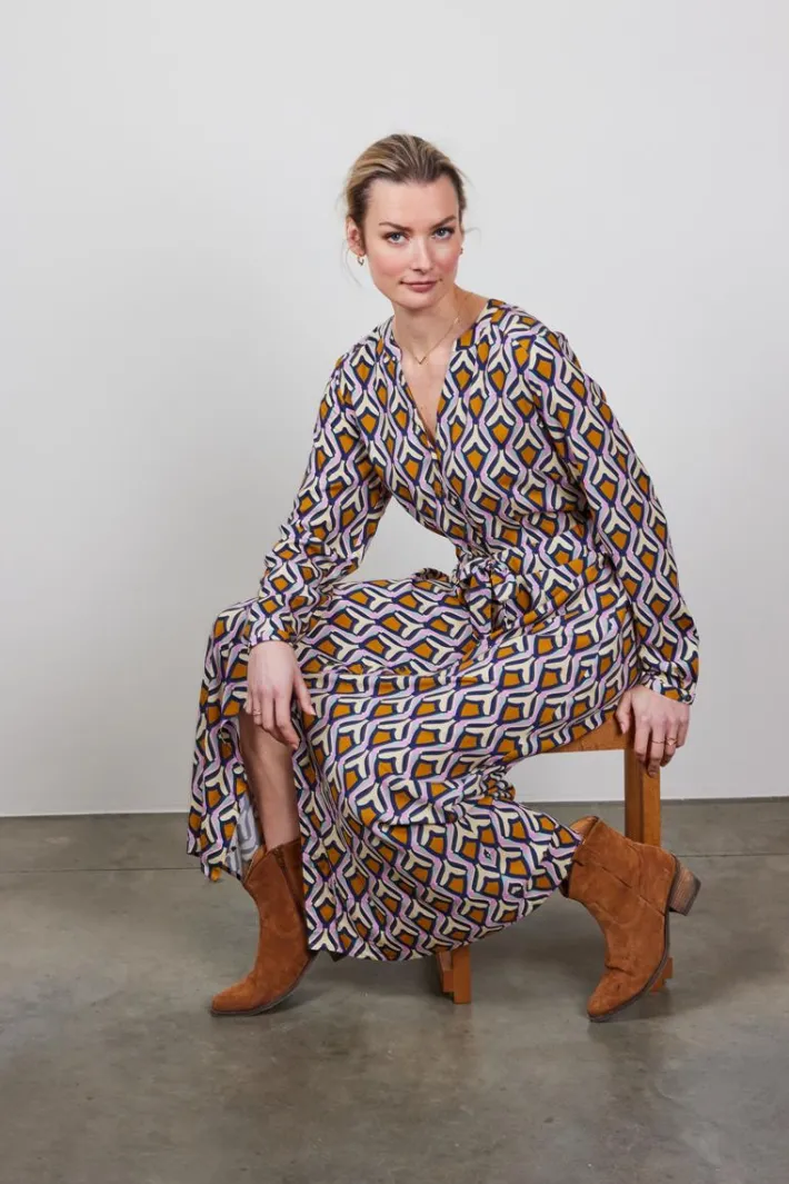 DiDi Dress Joyful in offwhite with Cosmic dreams print- Jurken & Tunieken