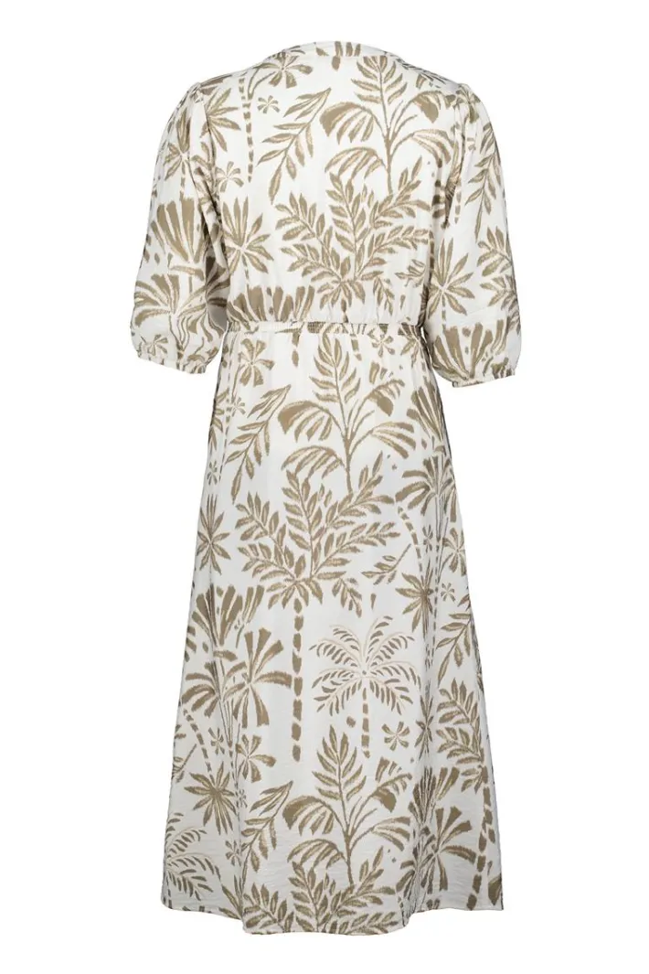 DiDi Dress Lina Offwhite Palmer print- Jurken & Tunieken