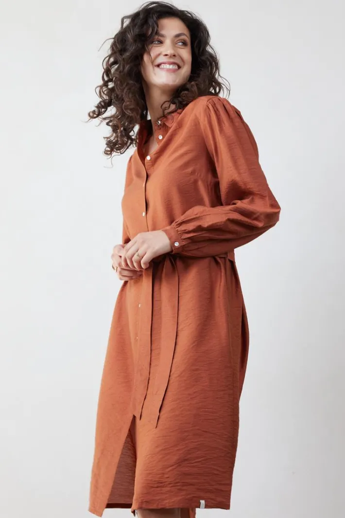 DiDi Dress Maya in Ginger brown- Jurken & Tunieken