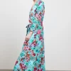 DiDi Dress Melody in granite green with Floral medley print.- Jurken & Tunieken