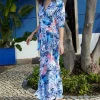 DiDi Dress Melody in offwhite with Azur Fusion print- Jurken & Tunieken