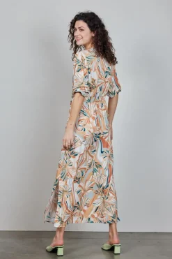 DiDi Dress Nantes in Offwhite with Maritimo print- Jurken & Tunieken