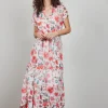 DiDi Dress Nimes in offwhite with Indian flower print- Jurken & Tunieken