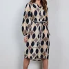 DiDi Dress Noble in Sand with Monsoon print- Jurken & Tunieken