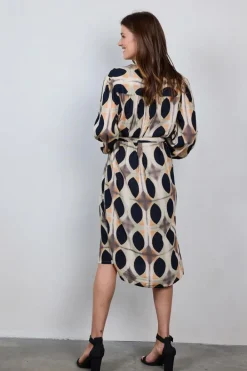 DiDi Dress Noble in Sand with Monsoon print- Jurken & Tunieken