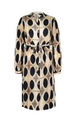 DiDi Dress Noble in Sand with Monsoon print- Jurken & Tunieken