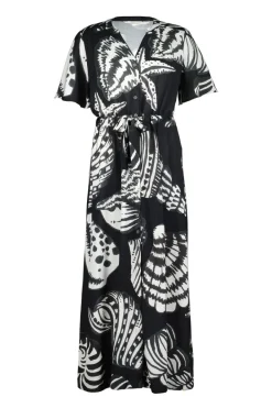 DiDi Dress Nova in Black with Shell symphony XXL print- Jurken & Tunieken
