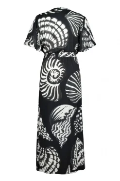 DiDi Dress Nova in Black with Shell symphony XXL print- Jurken & Tunieken