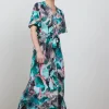 DiDi Dress Nova in Light grey with dreamscape print- Jurken & Tunieken