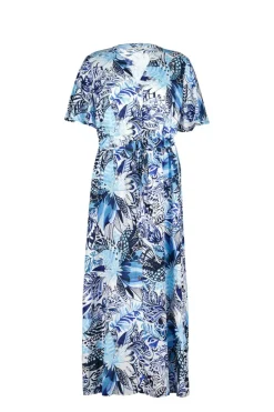 DiDi Dress Nova in offwhite with blue azur Fusion print- Jurken & Tunieken