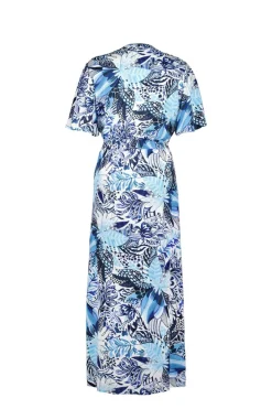 DiDi Dress Nova in offwhite with blue azur Fusion print- Jurken & Tunieken