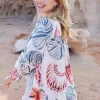 DiDi Dress Sunset in Offwhite with Ocean treasures XL print- Jurken & Tunieken
