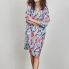 DiDi Dress Sydney in Green with pink blossom print- Jurken & Tunieken