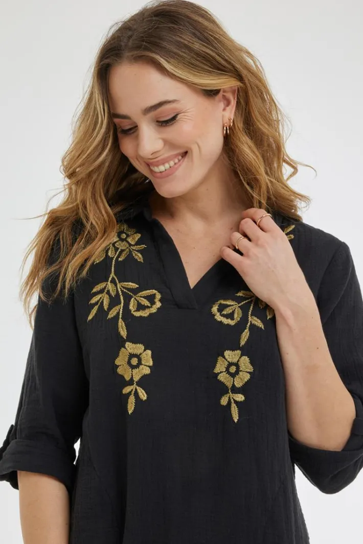 DiDi Dress Vulcano Black- Jurken & Tunieken