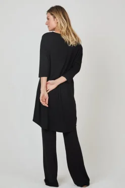 DiDi Easy loose dress 3/4 sleeves zwart- Basics | Jurken & Tunieken