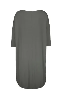 DiDi Easy loose dress 3/4 sleeves, donkergrijs- Basics | Jurken & Tunieken