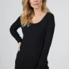 DiDi Extra long tee Leija in Black- Basics | T-shirts & Tops
