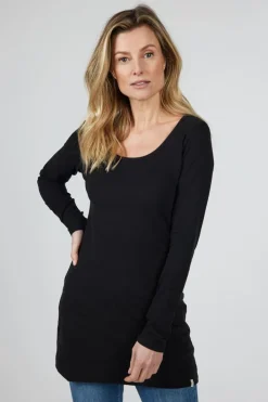 DiDi Extra long tee Leija in Black- Basics | T-shirts & Tops