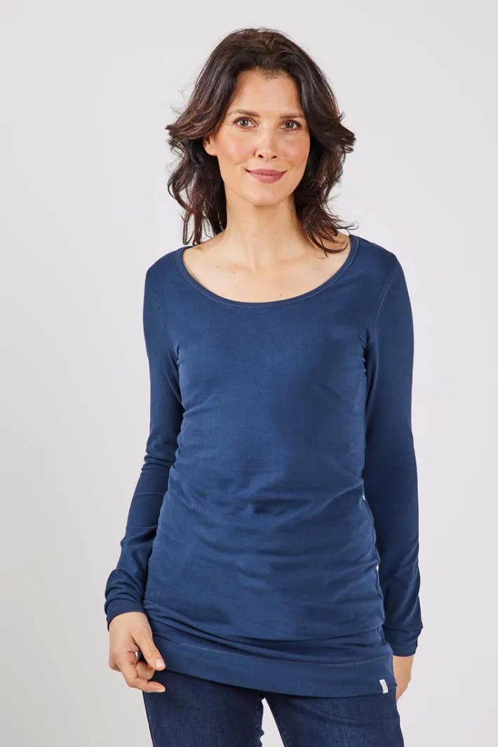 DiDi Extra long tee Leija in Dark Blue- Basics | T-shirts & Tops