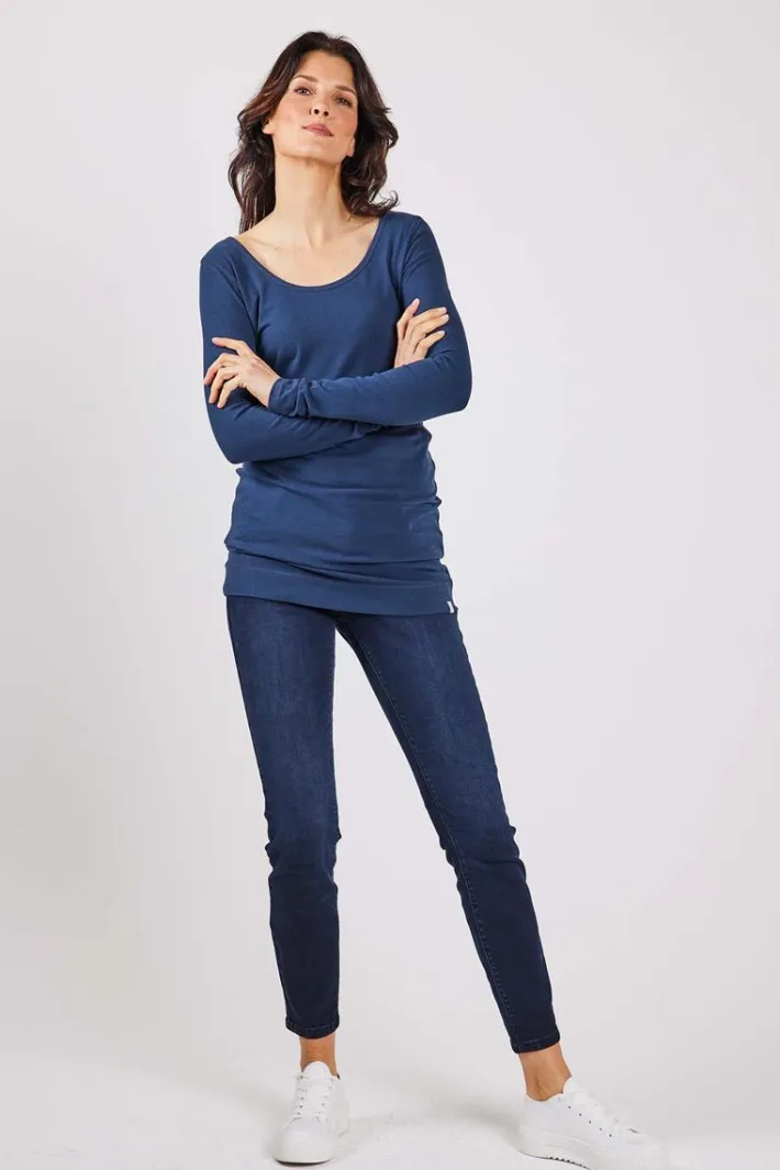 DiDi Extra long tee Leija in Dark Blue- Basics | T-shirts & Tops