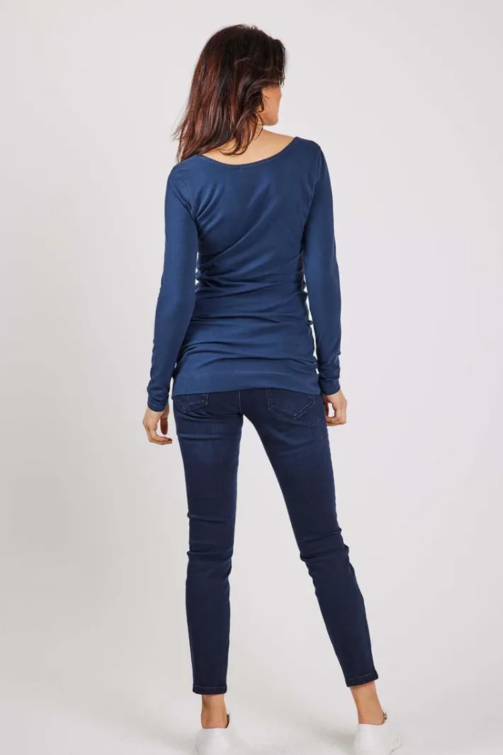 DiDi Extra long tee Leija in Dark Blue- Basics | T-shirts & Tops